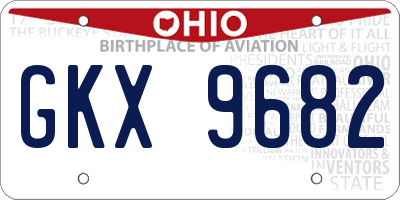 OH license plate GKX9682