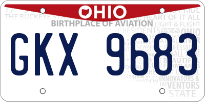 OH license plate GKX9683