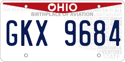 OH license plate GKX9684