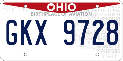 OH license plate GKX9728