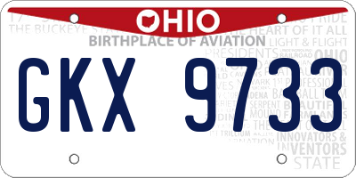 OH license plate GKX9733