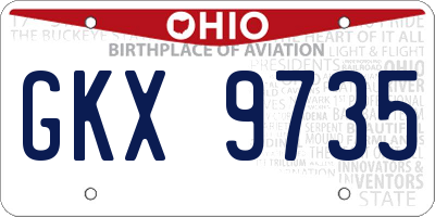 OH license plate GKX9735