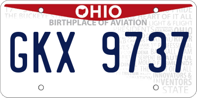 OH license plate GKX9737