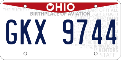 OH license plate GKX9744