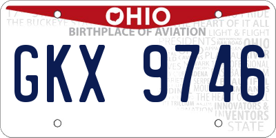 OH license plate GKX9746
