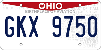 OH license plate GKX9750