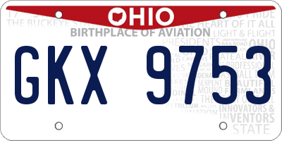 OH license plate GKX9753