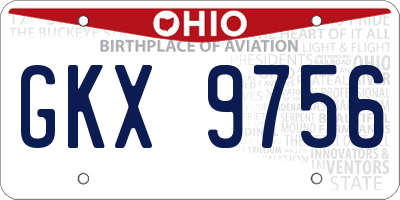 OH license plate GKX9756