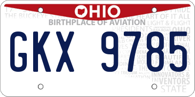 OH license plate GKX9785