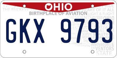 OH license plate GKX9793