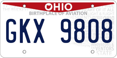 OH license plate GKX9808