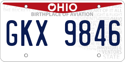 OH license plate GKX9846