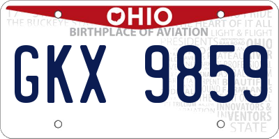 OH license plate GKX9859