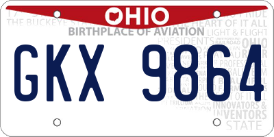 OH license plate GKX9864