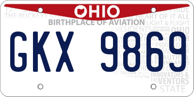 OH license plate GKX9869