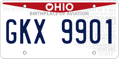 OH license plate GKX9901