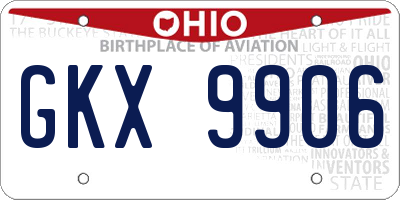 OH license plate GKX9906
