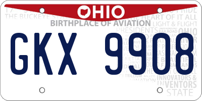 OH license plate GKX9908