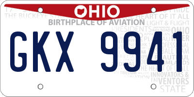OH license plate GKX9941
