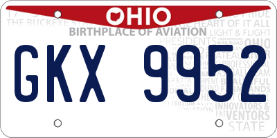 OH license plate GKX9952