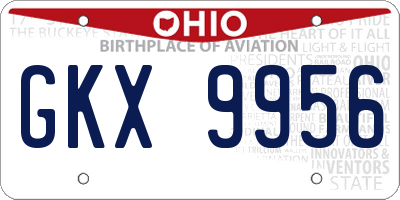 OH license plate GKX9956