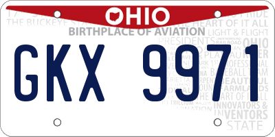 OH license plate GKX9971