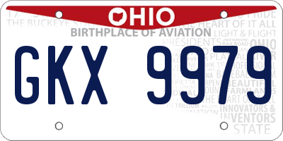 OH license plate GKX9979