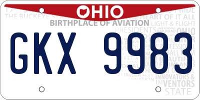 OH license plate GKX9983