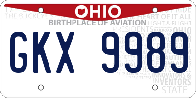 OH license plate GKX9989