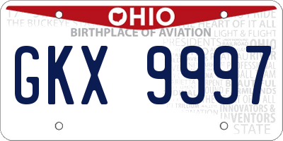OH license plate GKX9997