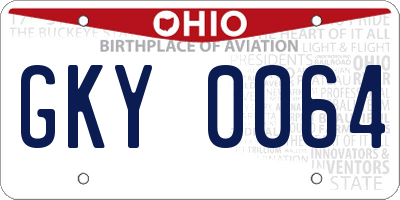 OH license plate GKY0064