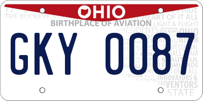 OH license plate GKY0087