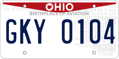 OH license plate GKY0104