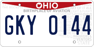 OH license plate GKY0144