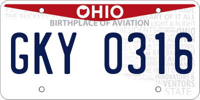 OH license plate GKY0316