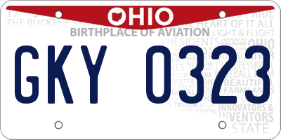 OH license plate GKY0323