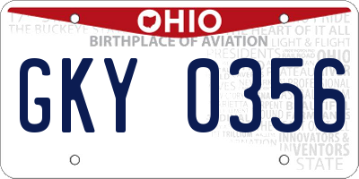OH license plate GKY0356