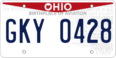OH license plate GKY0428
