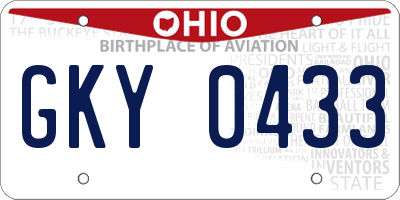 OH license plate GKY0433