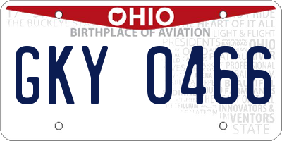 OH license plate GKY0466