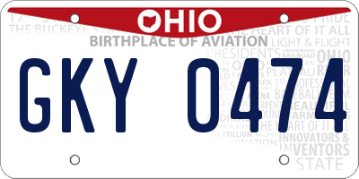 OH license plate GKY0474