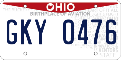 OH license plate GKY0476