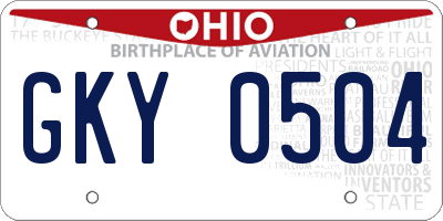 OH license plate GKY0504