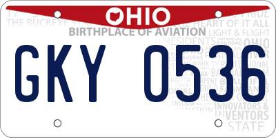 OH license plate GKY0536