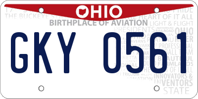 OH license plate GKY0561