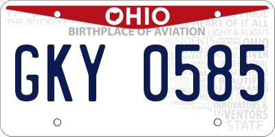 OH license plate GKY0585