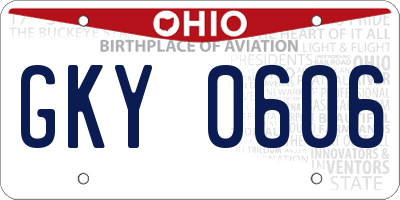 OH license plate GKY0606