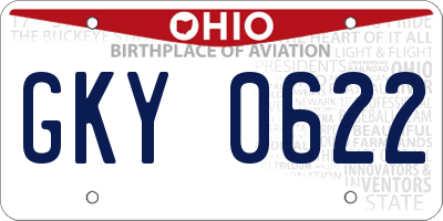 OH license plate GKY0622