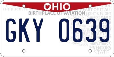 OH license plate GKY0639
