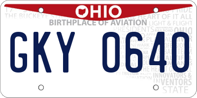 OH license plate GKY0640